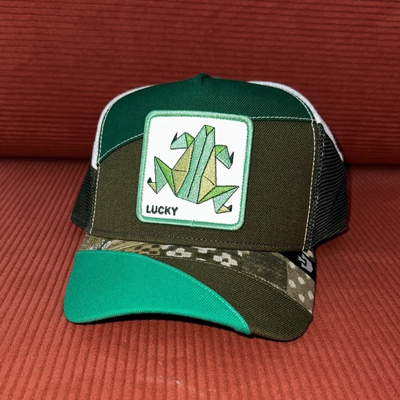Goorin Bros Green and Brown Lucky Frog Hat lucky ?